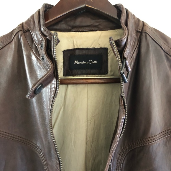 Mossimo Dutti Brown Leather Jacket - Picture 1 of 5
